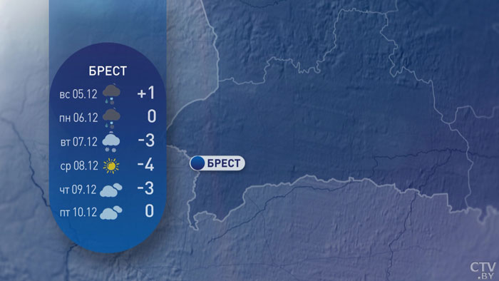 До -10°C, снег и гололёд. Прогноз погоды по областям Беларуси на вторую неделю декабря-6