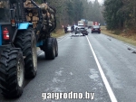 В Новогрудском районе 18-летний водитель врезался в трактор при обгоне