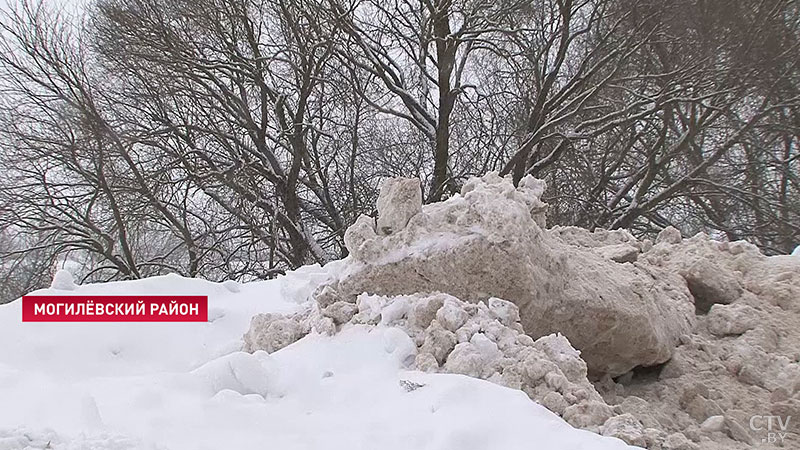 «Могло произойти загрязнение земель». В Могилёвском районе дорожники организовали незаконную свалку снега-3