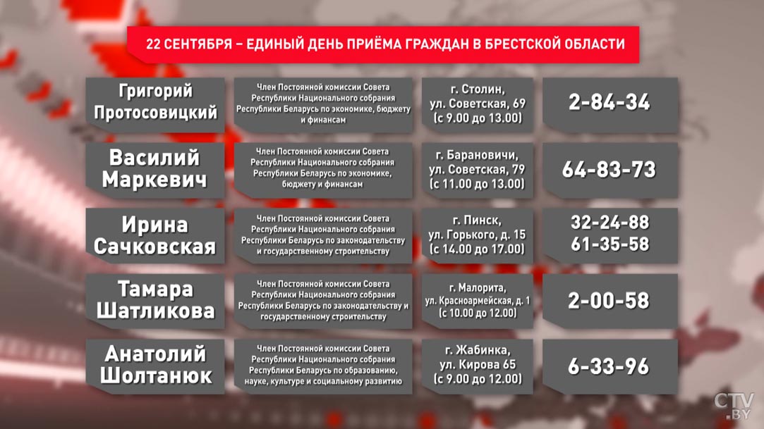 Члены Совета Республики приедут 22 сентября в Брестскую область. Как записаться на приём?-7