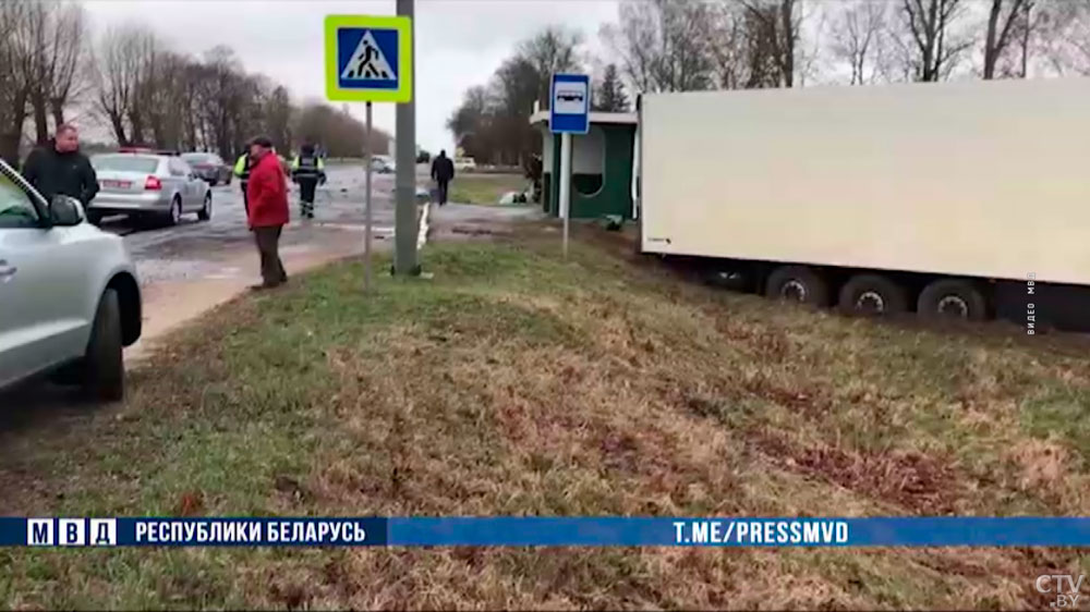 В Слуцком районе столкнулись автомобиль и автопоезд. Погибли 3 человека-1