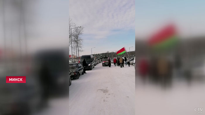Даже сильный мороз не помеха. В Минске прошёл автопробег «За единую Беларусь!»-1