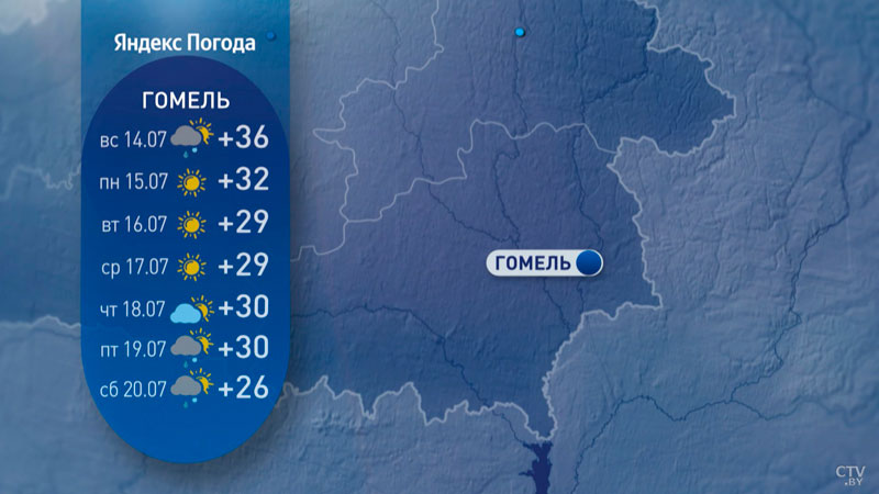 Высокие температуры сохранятся, но жара будет ощущаться легче. Прогноз погоды в Беларуси-12