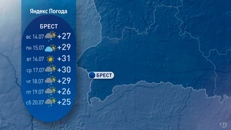 Высокие температуры сохранятся, но жара будет ощущаться легче. Прогноз погоды в Беларуси-4