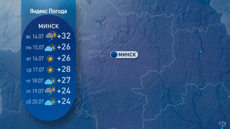 Высокие температуры сохранятся, но жара будет ощущаться легче. Прогноз погоды в Беларуси-14