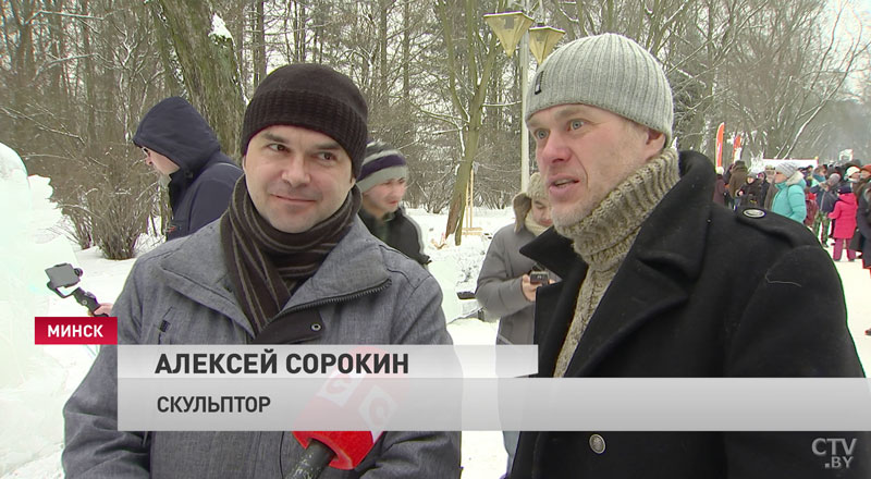 Ледяные барабаны, саксофон и контрабас показали в минском Ботаническом саду-7 Ледяные барабаны, саксофон и контрабас показали в минском Ботаническом саду-7