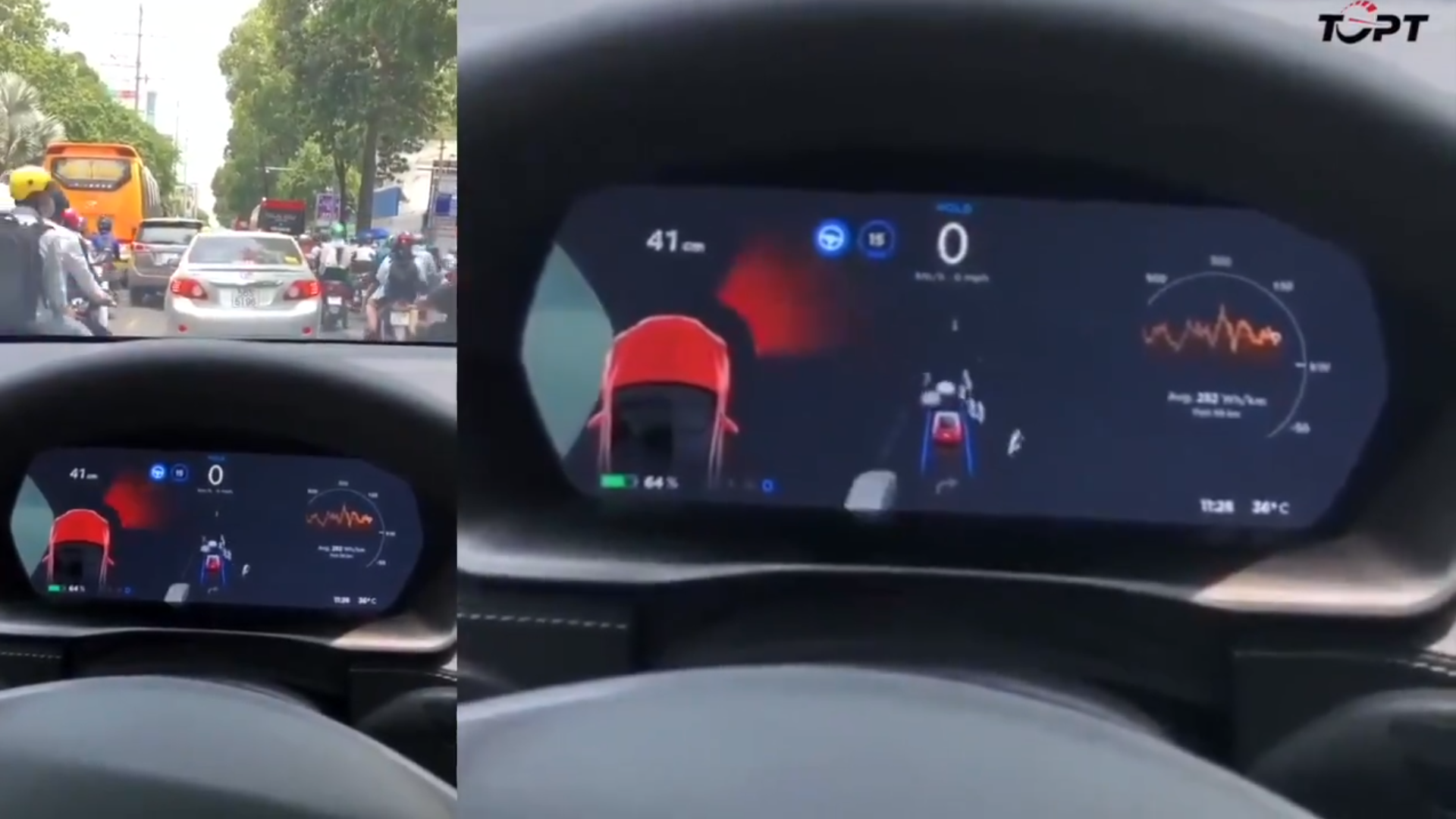 Автопилот Tesla попал в пробку и попросил водителя взять управление на себя-1