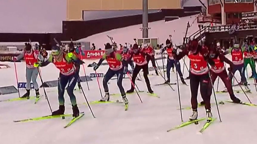 Белорусские биатлонисты не попали на пьедестал смешанной эстафеты Кубка Содружества