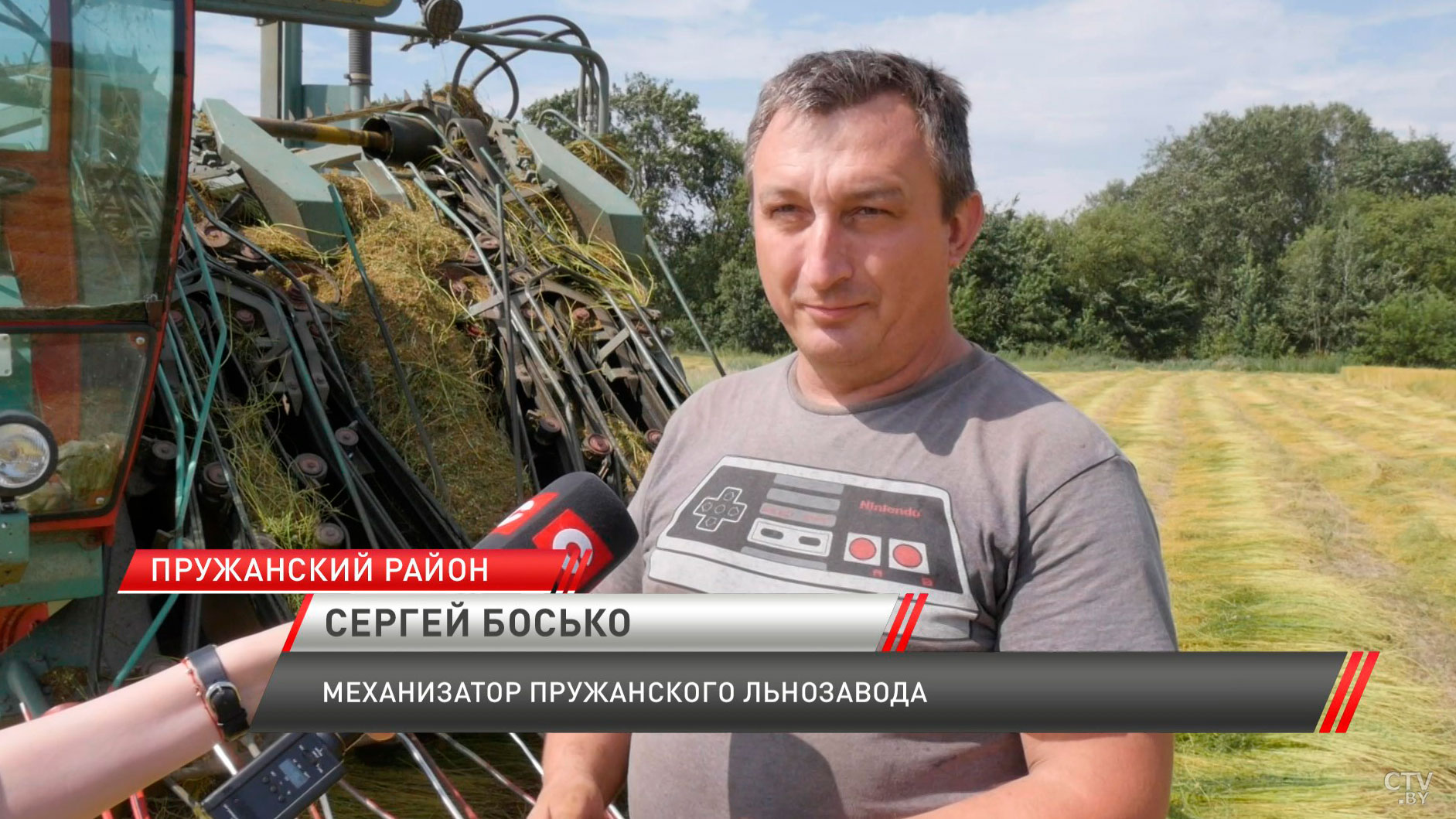 В Пружанском районе приступили к тереблению льна-4