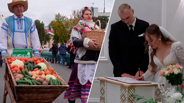 Шествие хлеборобов и первая роспись в обновлённом ЗАГСе – в Лельчицах отмечают «Дожинки»