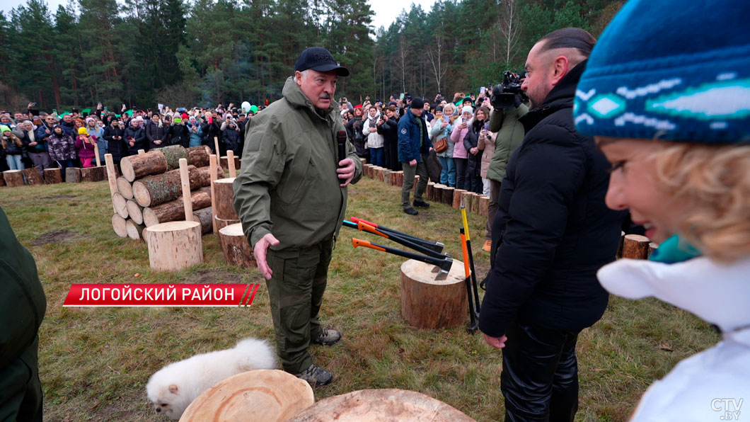 Лукашенко: «Запоминайте, особенно девчонки!» Вот каким был мастер-класс от Президента по колке дров-12