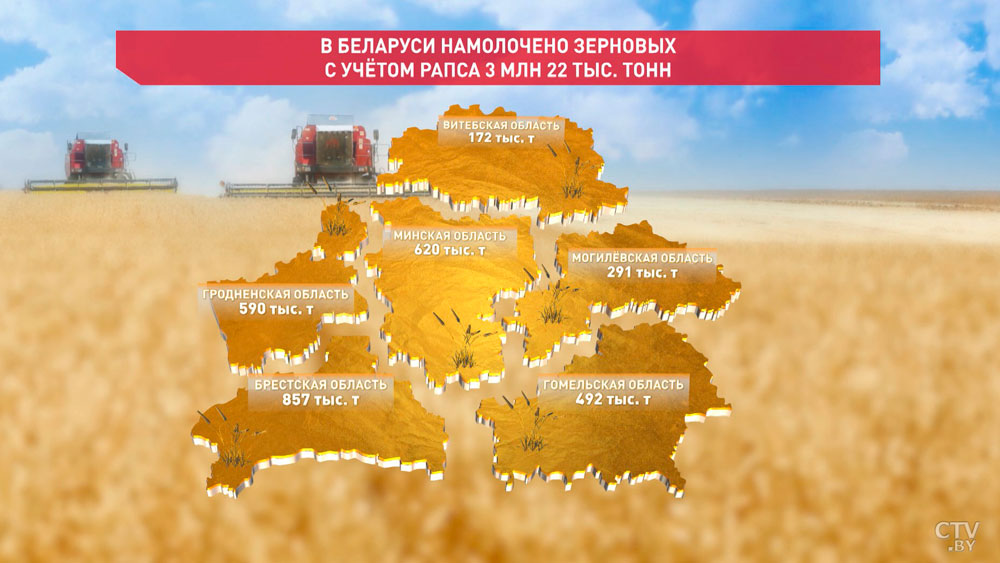 Есть 3 млн! Белорусские аграрии убрали треть хлебной нивы – первые герои нового урожая-4 Есть 3 млн! Белорусские аграрии убрали треть хлебной нивы – первые герои нового урожая-4