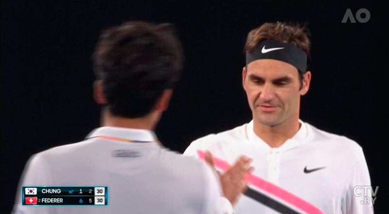 Australian Open. За час Роджер Федерер обыграл корейца Чхун Хёна-4