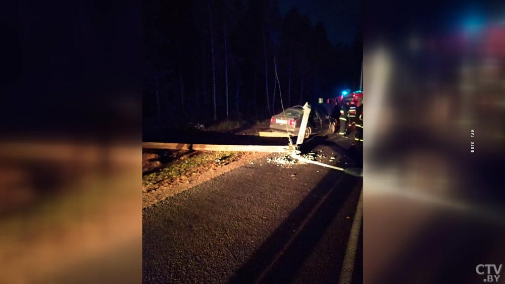 В Столбцовском районе водитель на Fiat съехал на обочину и врезался в ЛЭП – мужчину госпитализировали-4