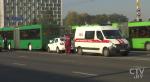 Возле универмага «Беларусь» в Минске легковой автомобиль врезался в городской автобус