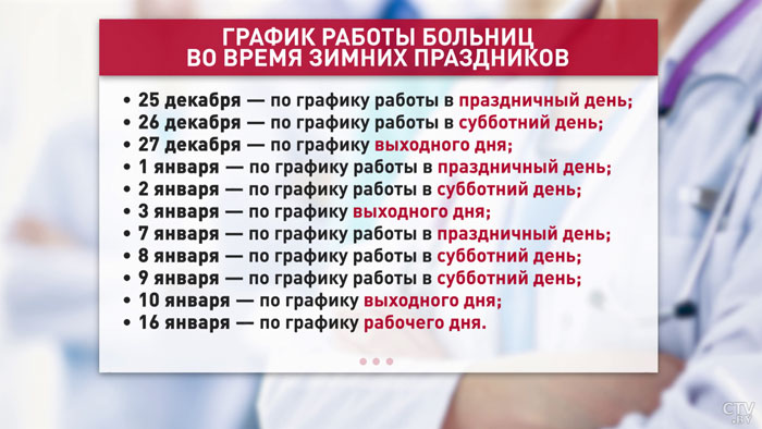 По какому графику будут работать больницы и поликлиники в новогодние праздники?-1