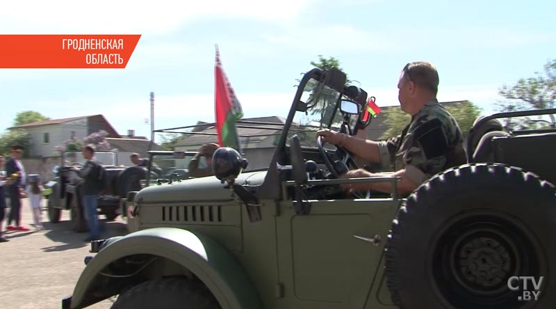  Под звуки гармошки, с флагами и надписями «За Победу!»: автопробег в честь 9 мая прошёл в Гродно -4