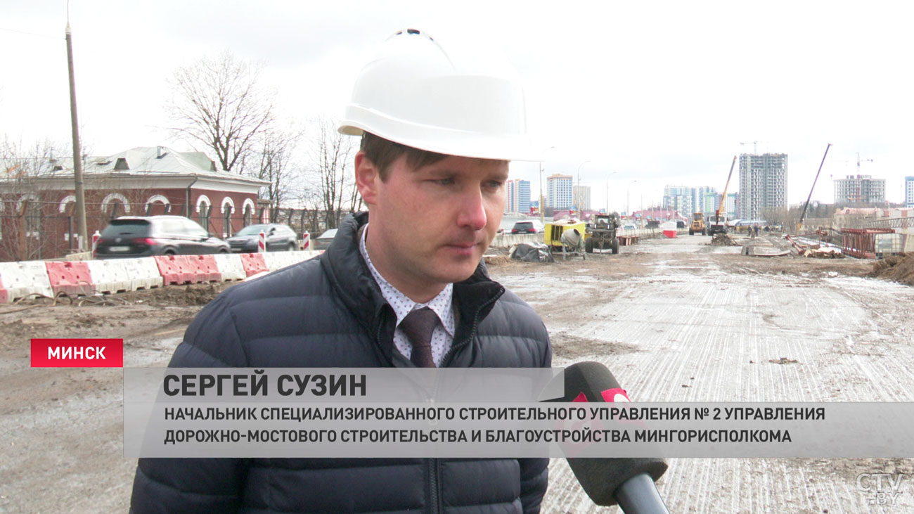 «Режим работы на объекте – 24/7». Узнали, как идёт ремонт путепровода на проспекте Жукова в Минске-4