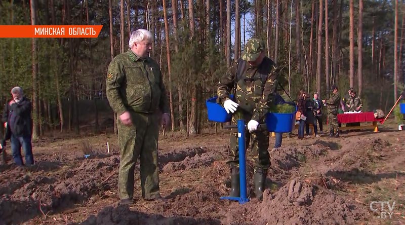 Андрей Кобяков и его заместители приняли участие в высадке деревьев в Акинчицком лесничестве-9