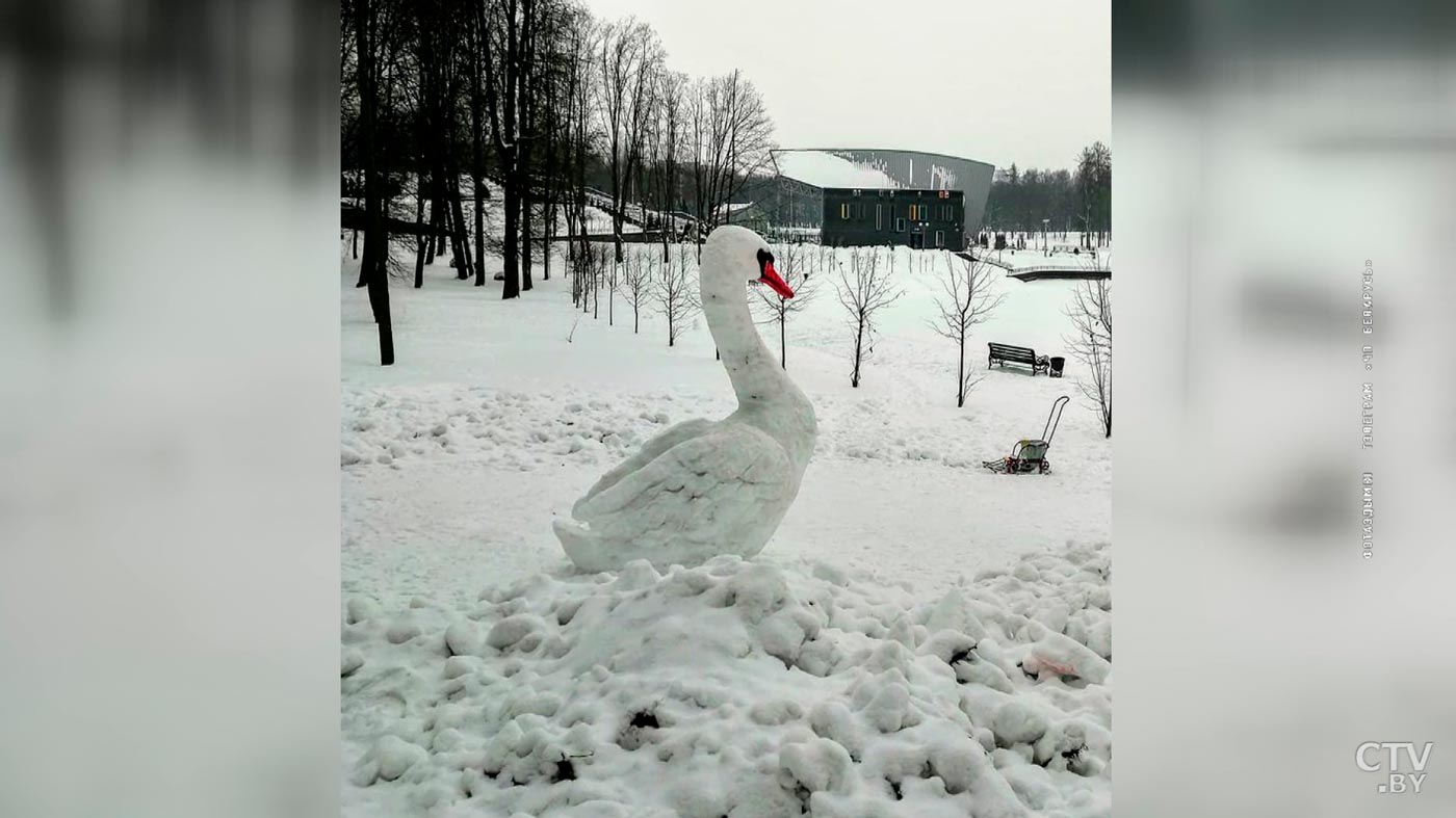 В Молодечно появилась большая скульптура лебедя. Никто не знает, кто её сделал-1