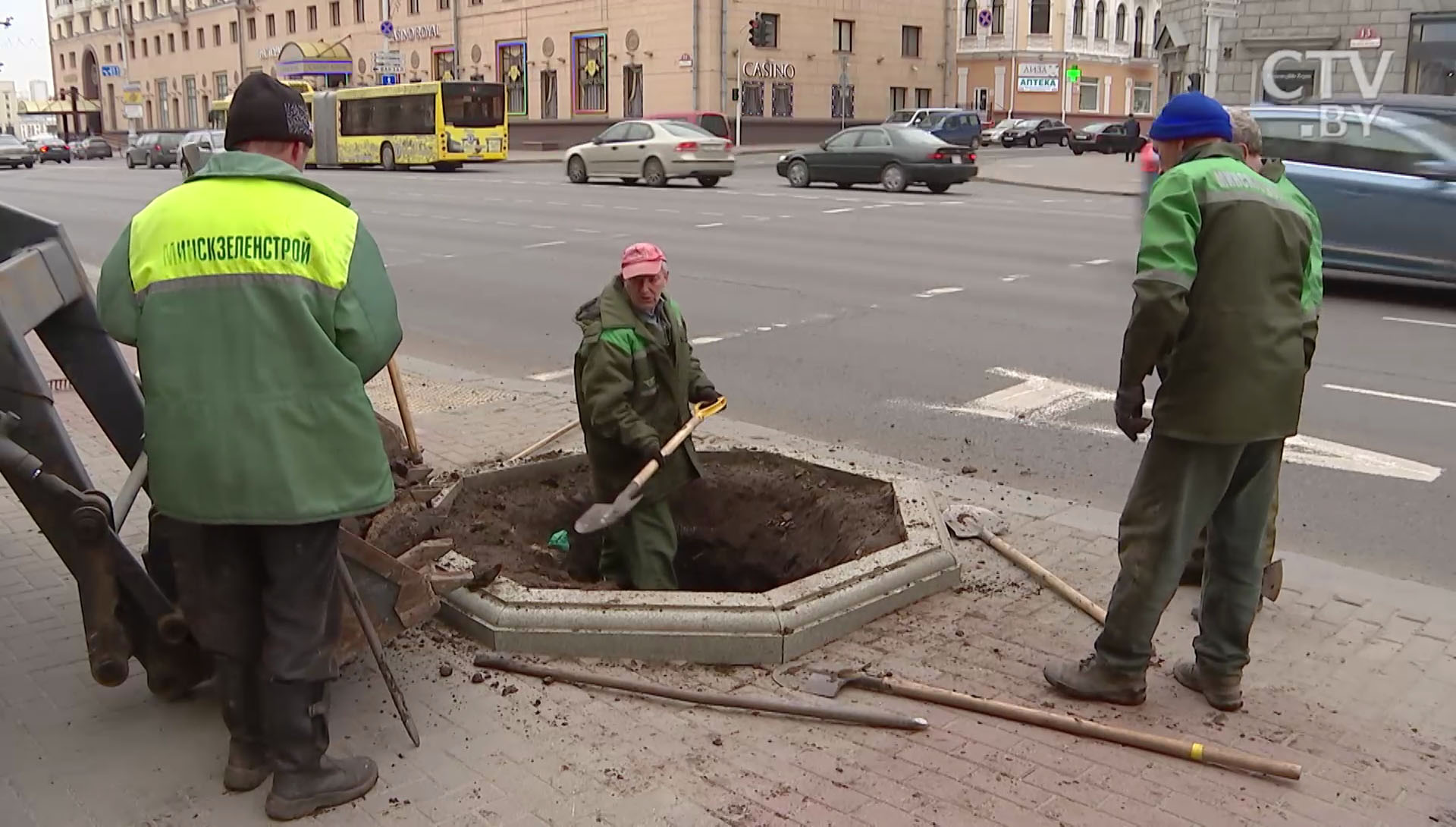 «В лунке предусмотрен корневой полив – там шланг вокруг»: на проспект Независимости возвращают липы -1