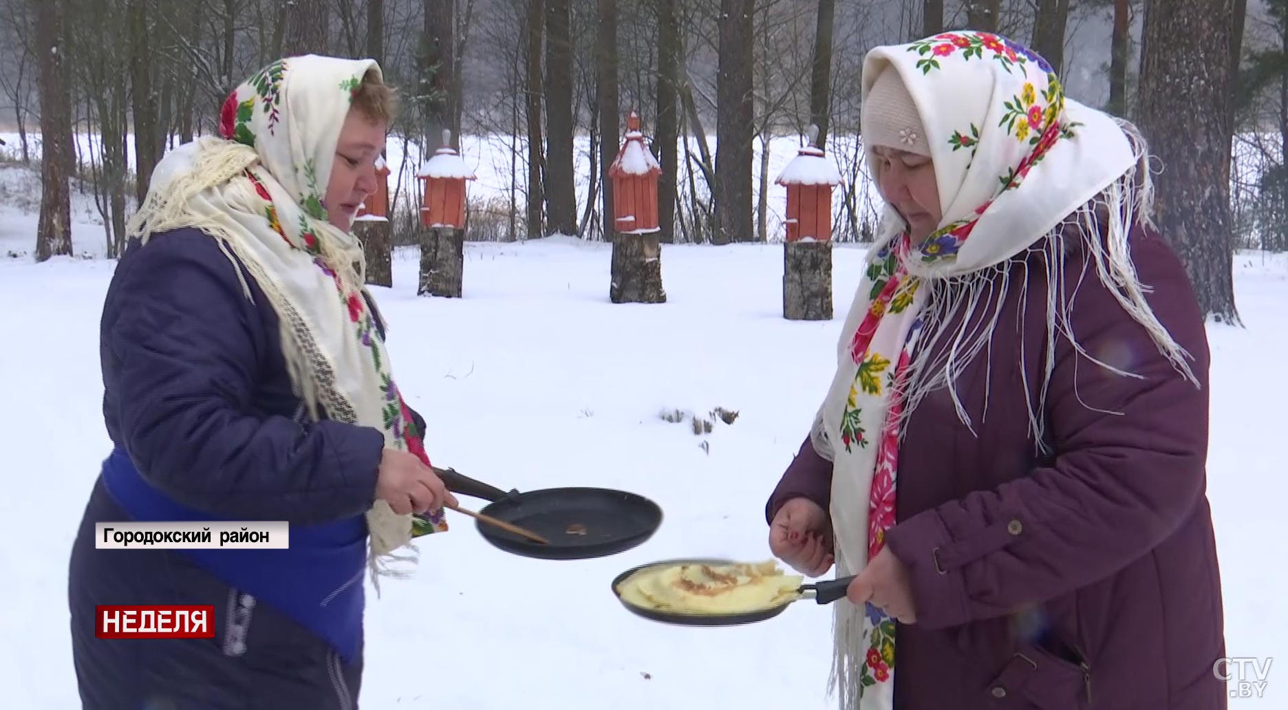 Издавна жарят блины на пылающей колоде. Какие масленичные традиции сохранились на севере Беларуси?-13