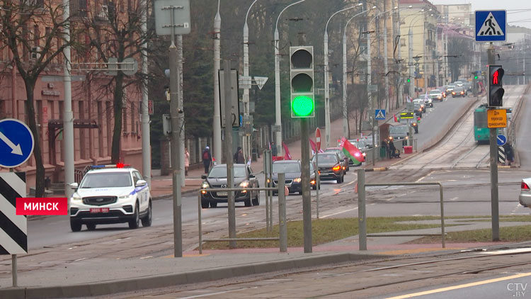 Масштабный автопробег к единому дню голосования провели в Минске-1