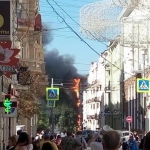 Пожар в десятиэтажной гостинице в центре Ростова-на-Дону: фото из соцсетей