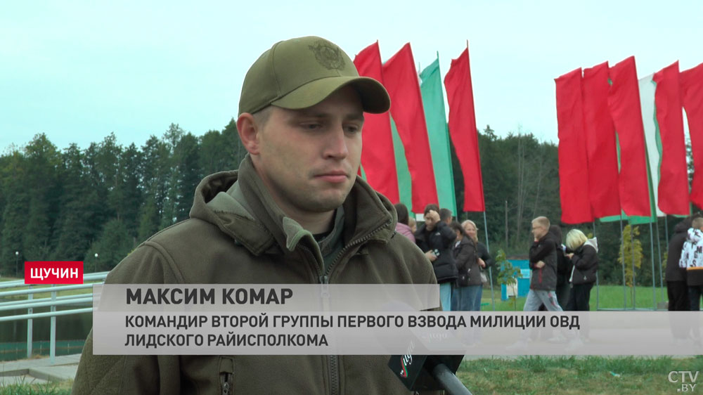 От бега в экипировке до пересечения водной преграды. В милицейской эстафете Гродненской области победили бойцы ОМОНа-9