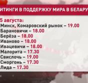 От небольших посёлков до столицы. Где в Беларуси пройдут мирные митинги 25 и 26 августа