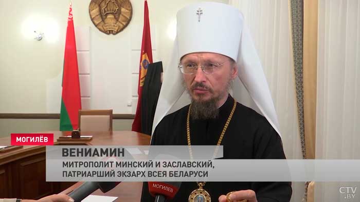 Митрополит Минский и Заславский заложил капсулу в памятник Георгию Конисскому в Могилёве-4