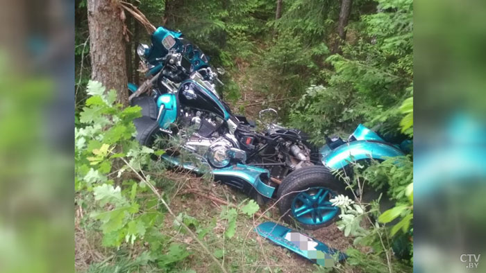 Минчанка на Harley-Davidson врезалась в дерево под Логойском-1