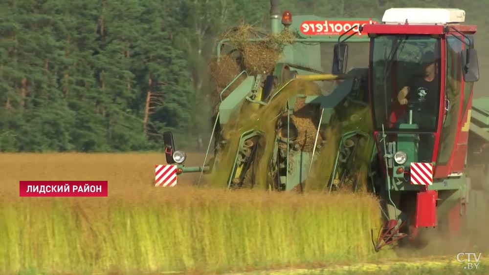 Новую белорусскую льноуборочную технику презентовали в Гродненской области-1