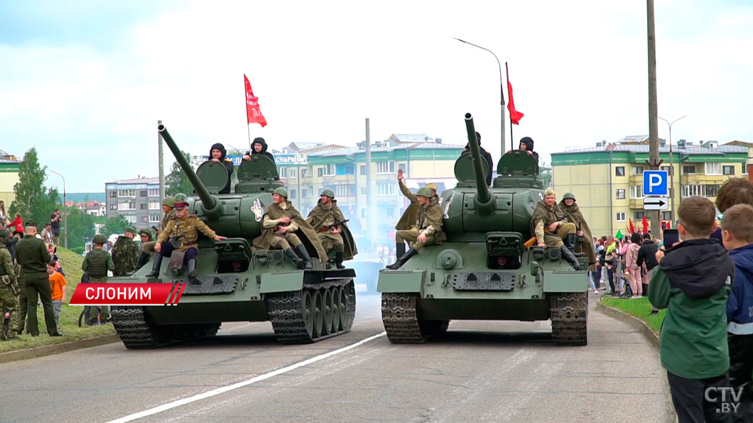 «Марш Победы» в Слониме – смотрите, как прошла патриотическая акция-2