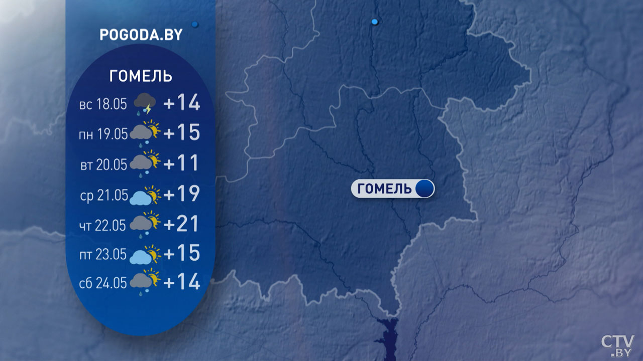 До +19, дожди и грозы – погода в Беларуси на неделю-6