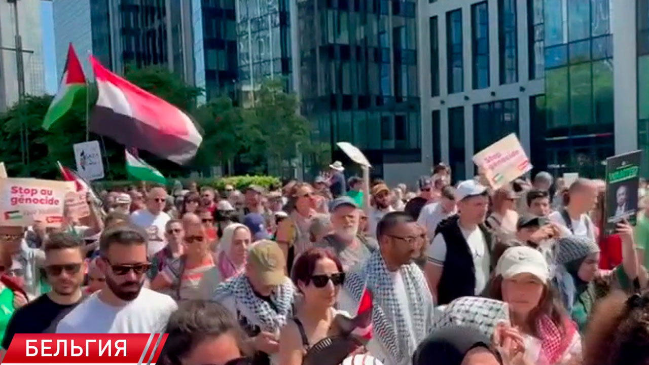 Около 100 тыс. человек прошли маршем по центральным улицам Брюсселя против поддержки Израиля-2