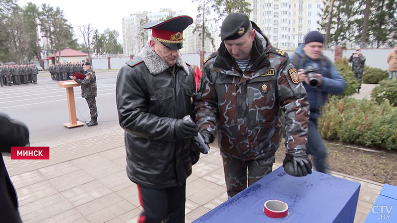 Капсулу на месте будущего памятника заложили на территории отряда ОМОН в Уручье -1