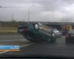 На МКАДе перевернулась легковушка, которой управлял нетрезвый бесправник 