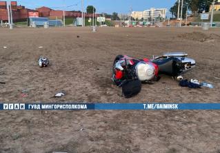 В Минске на кольце площади Богушевича погиб мотоциклист 