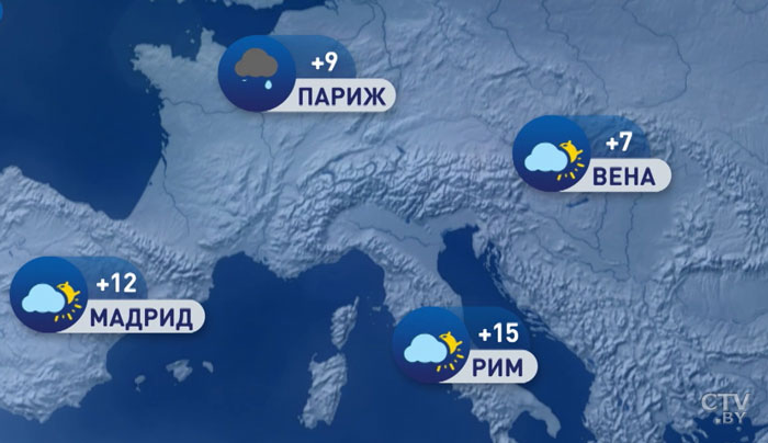 В Москве +3, в Киеве +7. Погода в Европе на неделю с 16 по 22 декабря-1
