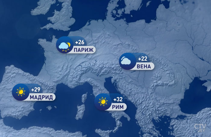 В Москве +18, в Киеве +23. Погода в Европе на неделю с 8 по 14 июля-1