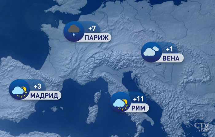 В Москве +2, в Киеве +3. Погода в Европе на неделю с 13 по 19 января-1