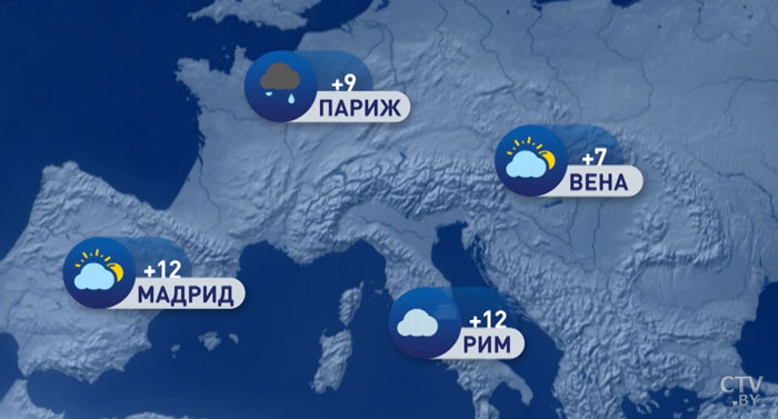 В Москве +2, в Киеве +7. Погода в Европе на неделю с 17 по 23 февраля-1