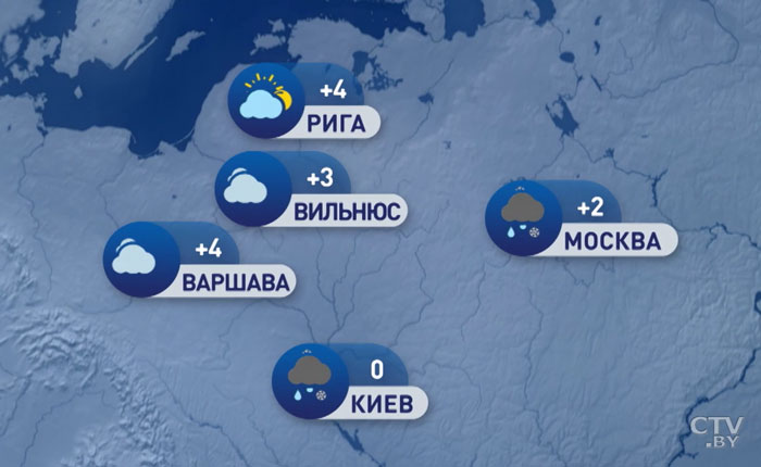 В Москве +2, в Киеве около 0. Погода в Европе на неделю с 20 по 26 января-7