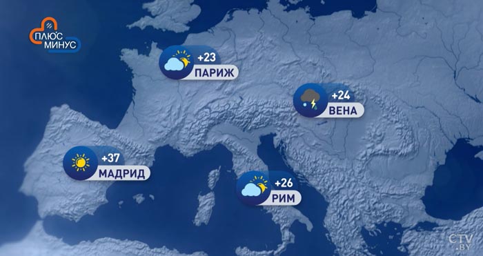 В Москве +20, в Киеве +24. Погода в Европе на неделю с 20 по 26 июля-1