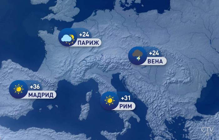 В Москве +20, в Киеве +31. Погода в Европе на неделю с 29 июня по 5 июля-1