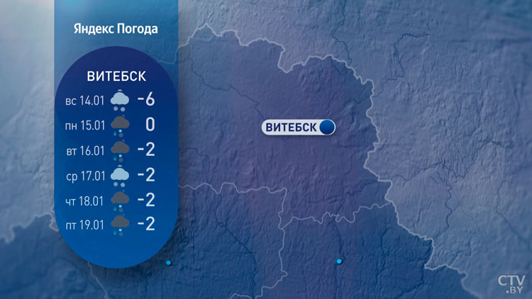 В середине января белорусов ждёт резкое потепление. Подробный прогноз по областным центрам-8