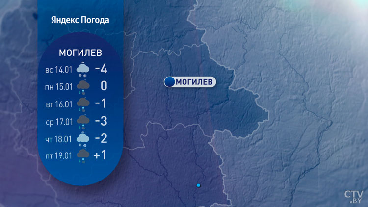 В середине января белорусов ждёт резкое потепление. Подробный прогноз по областным центрам-10