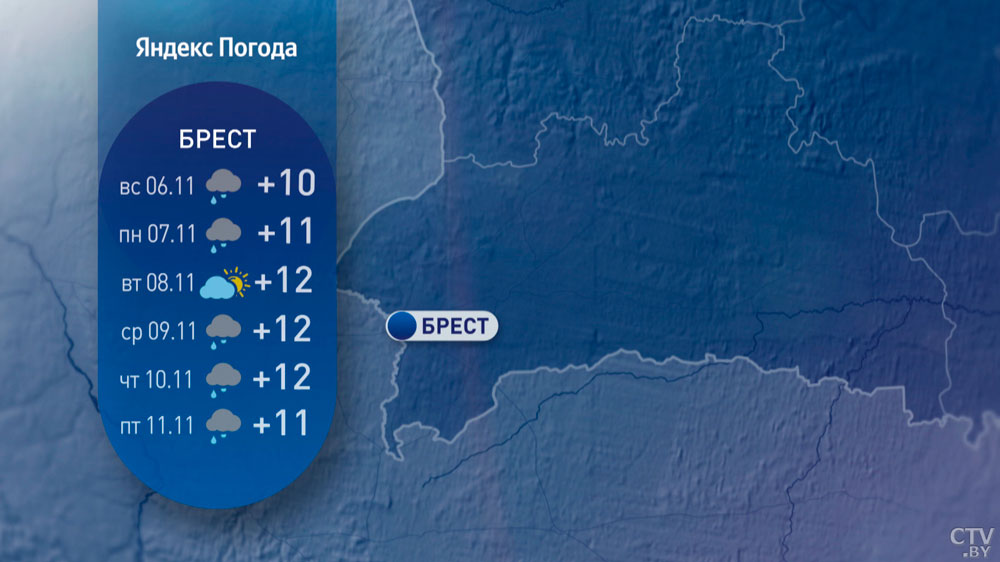 От -3 до +12°C, будет дождливо. Прогноз погоды в Беларуси на вторую неделю ноября-4