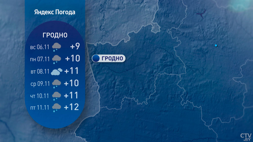 От -3 до +12°C, будет дождливо. Прогноз погоды в Беларуси на вторую неделю ноября-6